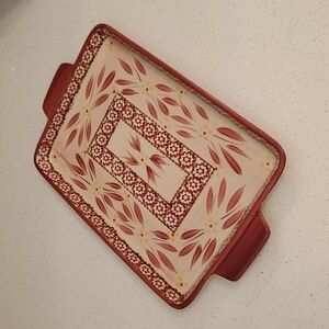 Temptations Old World Cranberry Rectangular Tray 12 inch